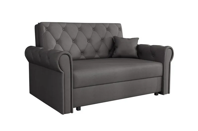 Denegal 2-sits liten bäddsoffa i Plysch, Grå