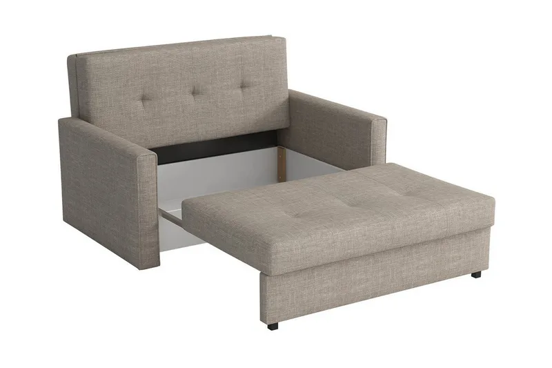 Denegal 2-sits liten bäddsoffa i Plysch - Grå - Möbler - Soffa - Bäddsoffa - 2 sits bäddsoffa