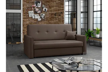 Denegal 2-sits liten bäddsoffa i Plysch - Brun - Möbler - Soffa - Bäddsoffa - 2 sits bäddsoffa