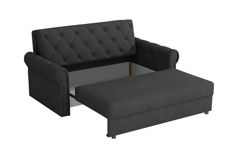 Denegal 2-sits liten bäddsoffa i Plysch - Grön - Möbler - Soffa - Bäddsoffa - 2 sits bäddsoffa