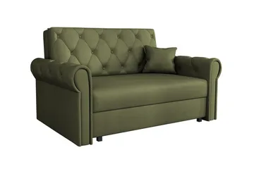 Denegal 2-sits liten bäddsoffa i Plysch - Grön - Möbler - Soffa - Bäddsoffa - 2 sits bäddsoffa