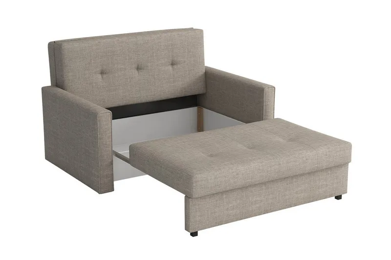 Denegal 2-sits liten bäddsoffa i Plysch - Beige - Möbler - Soffa - Bäddsoffa - 2 sits bäddsoffa