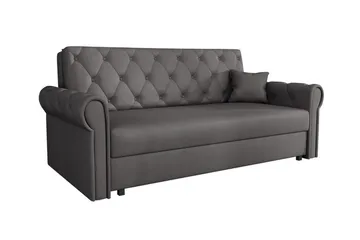 Denegal 2-sits liten bäddsoffa i Plysch - Grå - Möbler - Soffa - Bäddsoffa - 2 sits bäddsoffa