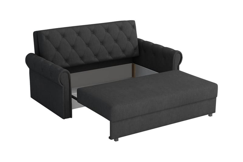 Denegal 2-sits liten bäddsoffa i Plysch - Blå - Möbler - Soffa - Bäddsoffa - 2 sits bäddsoffa