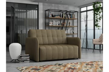 Denegal 2-sits liten bäddsoffa i Plysch - Brun - Möbler - Soffa - Bäddsoffa - 2 sits bäddsoffa