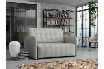 Denegal 2-sits liten bäddsoffa i Plysch - Grå - Möbler - Soffa - Bäddsoffa - 2 sits bäddsoffa