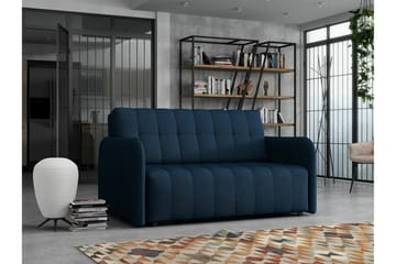 Denegal 2-sits liten bäddsoffa i Plysch - Blå - Möbler - Soffa - Bäddsoffa - 2 sits bäddsoffa