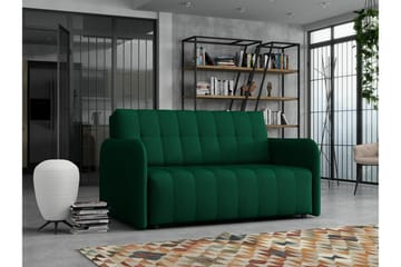 Denegal 2-sits liten bäddsoffa i Plysch - Grön - Möbler - Soffa - Bäddsoffa - 2 sits bäddsoffa