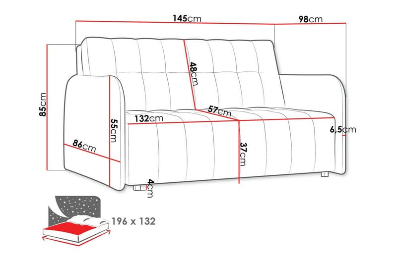 Denegal 2-sits liten bäddsoffa i Plysch - Brun - Möbler - Soffa - Bäddsoffa - 2 sits bäddsoffa