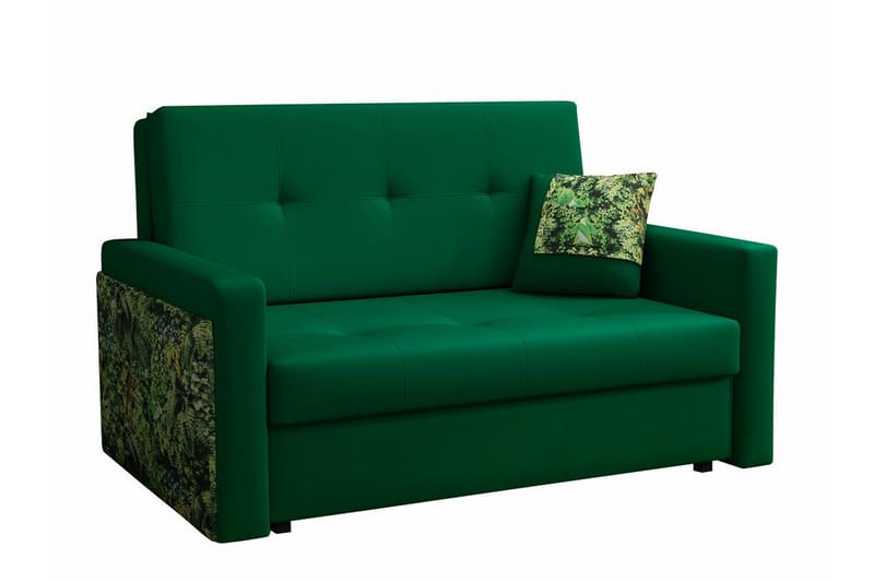 Denegal 2-sits liten bäddsoffa i Plysch, Grön