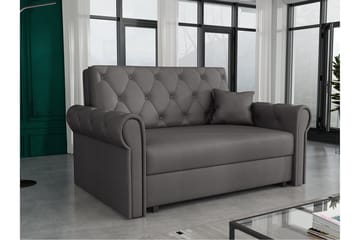 Denegal 2-sits liten bäddsoffa i Plysch - Grå - Möbler - Soffa - Bäddsoffa - 2 sits bäddsoffa
