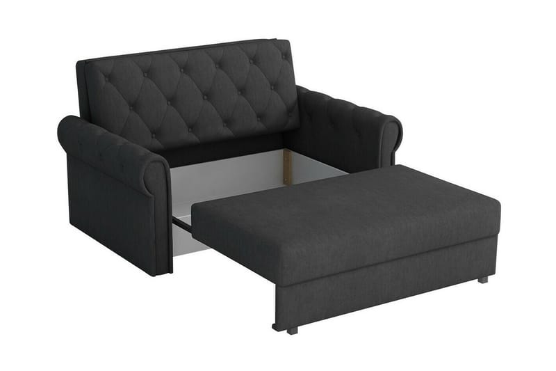 Denegal 2-sits liten bäddsoffa i Plysch - Grå - Möbler - Soffa - Bäddsoffa - 2 sits bäddsoffa