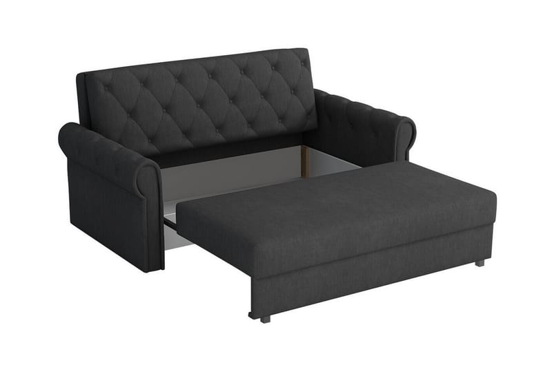 Denegal 2-sits liten bäddsoffa i Plysch - Grå - Möbler - Soffa - Bäddsoffa - 2 sits bäddsoffa
