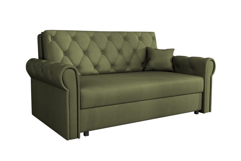 Denegal 2-sits liten bäddsoffa i Plysch, Grön