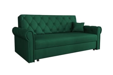 Denegal 2-sits liten bäddsoffa i Plysch - Grön - Möbler - Soffa - Bäddsoffa - 2 sits bäddsoffa