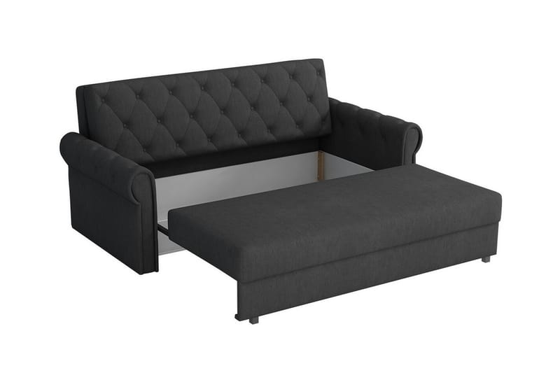 Denegal 2-sits liten bäddsoffa i Plysch - Grå - Möbler - Soffa - Bäddsoffa - 2 sits bäddsoffa