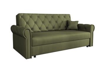 Denegal 2-sits liten bäddsoffa i Plysch - Grön - Möbler - Soffa - Bäddsoffa - 2 sits bäddsoffa