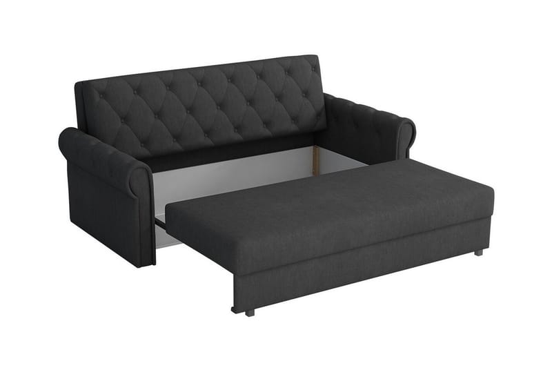 Denegal 2-sits liten bäddsoffa i Plysch - Grå - Möbler - Soffa - Bäddsoffa - 2 sits bäddsoffa