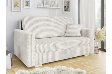 Denegal 2-sits liten bäddsoffa i Plysch - Beige - Möbler - Soffa - Bäddsoffa - 2 sits bäddsoffa