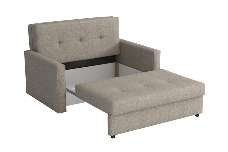 Denegal 2-sits liten bäddsoffa i Plysch - Beige - Möbler - Soffa - Bäddsoffa - 2 sits bäddsoffa