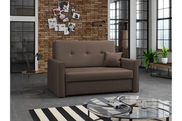 Denegal 2-sits liten bäddsoffa i Plysch - Brun - Möbler - Soffa - Bäddsoffa - 2 sits bäddsoffa