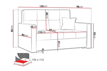 Denegal 2-sits liten bäddsoffa i Plysch - Brun - Möbler - Soffa - Bäddsoffa - 2 sits bäddsoffa