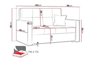 Denegal 2-sits liten bäddsoffa i Plysch - Gul - Möbler - Soffa - Bäddsoffa - 2 sits bäddsoffa
