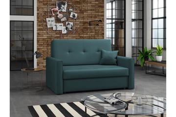 Denegal 2-sits liten bäddsoffa i Plysch - Blå , Grön - Möbler - Soffa - Bäddsoffa - 2 sits bäddsoffa