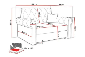 Denegal 2-sits liten bäddsoffa i Plysch - Beige - Möbler - Soffa - Bäddsoffa - 2 sits bäddsoffa