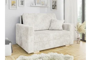 Denegal 2-sits liten bäddsoffa i Plysch - Beige - Möbler - Soffa - Bäddsoffa - 2 sits bäddsoffa