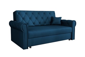 Denegal 2-sits liten bäddsoffa i Plysch - Blå - Möbler - Soffa - Bäddsoffa - 2 sits bäddsoffa