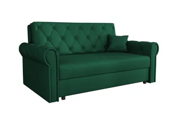 Denegal 2-sits liten bäddsoffa i Plysch - Grön - Möbler - Soffa - Bäddsoffa - 2 sits bäddsoffa