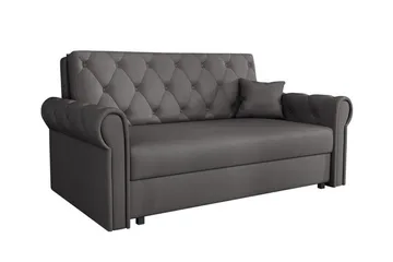 Denegal 2-sits liten bäddsoffa i Plysch - Grå - Möbler - Soffa - Bäddsoffa - 2 sits bäddsoffa