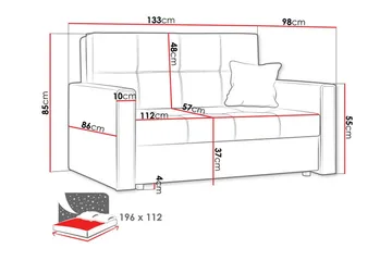 Denegal 2-sits liten bäddsoffa i Plysch - Beige - Möbler - Soffa - Bäddsoffa - 2 sits bäddsoffa