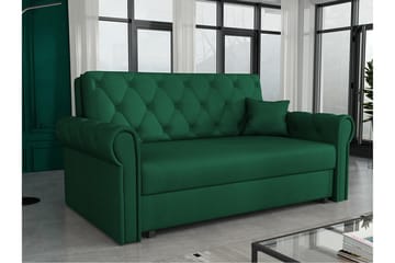 Denegal 2-sits liten bäddsoffa i Plysch - Grön - Möbler - Soffa - Bäddsoffa - 2 sits bäddsoffa