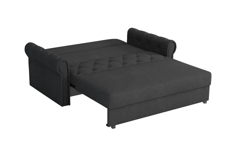 Denegal 2-sits liten bäddsoffa i Plysch - Grå - Möbler - Soffa - Bäddsoffa - 2 sits bäddsoffa