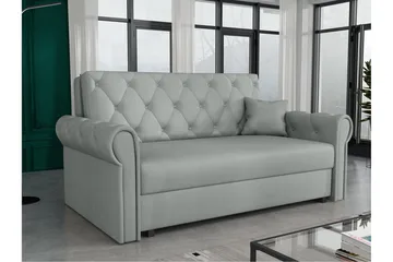 Denegal 2-sits liten bäddsoffa i Plysch - Grå - Möbler - Soffa - Bäddsoffa - 2 sits bäddsoffa