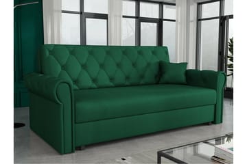 Denegal 2-sits liten bäddsoffa i Plysch - Grön - Möbler - Soffa - Bäddsoffa - 2 sits bäddsoffa