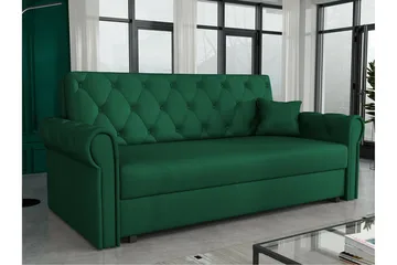 Denegal 2-sits liten bäddsoffa i Plysch - Grön - Möbler - Soffa - Bäddsoffa - 2 sits bäddsoffa