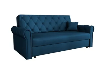 Denegal 2-sits liten bäddsoffa i Plysch - Blå - Möbler - Soffa - Bäddsoffa - 2 sits bäddsoffa