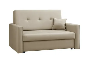 Denegal 2-sits liten bäddsoffa i Plysch - Beige - Möbler - Soffa - Bäddsoffa - 2 sits bäddsoffa
