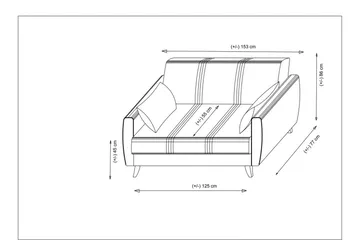 Dewan Bäddsoffa 2-sits - Ljusgrå - Möbler - Soffa - Bäddsoffa - 2 sits bäddsoffa