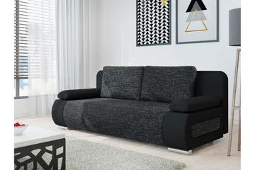 Emma Bäddsoffa 200x94x76 cm - Svart/Grå - Möbler - Soffa - Bäddsoffa - 2 sits bäddsoffa