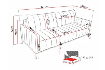 Graystone 2-sits Bäddsoffa Beige/Light beige - Möbler - Soffa - Bäddsoffa - 2 sits bäddsoffa
