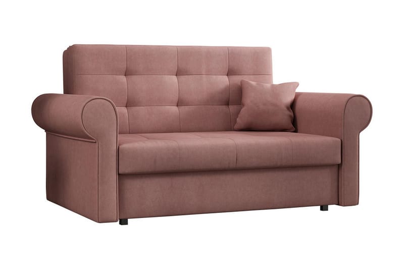 Hedensö Bäddsoffa - Rosa - 2 sits bäddsoffa - Sammetssoffa