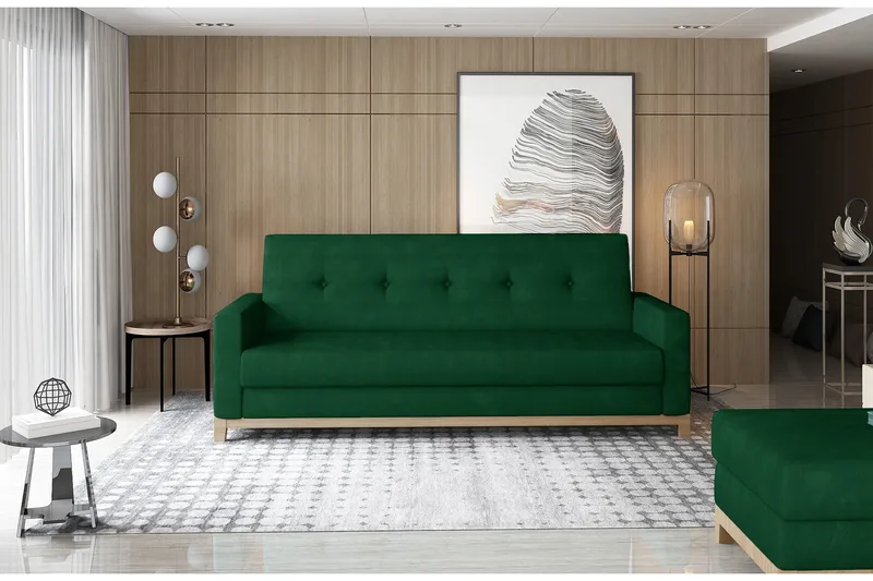 Iselene 2-sits Bäddsoffa, Grön