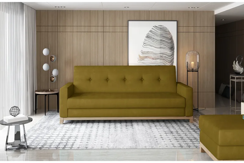 Iselene 2-sits Bäddsoffa, Gul