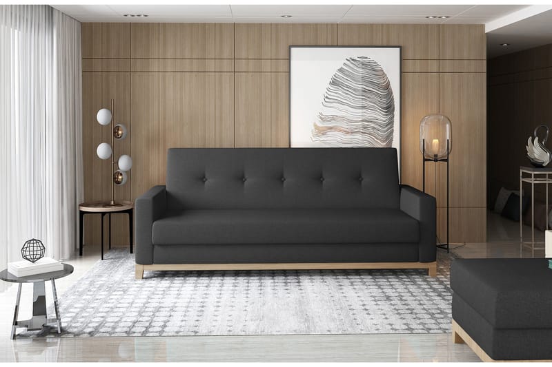 Iselene 2-sits Bäddsoffa, Svart