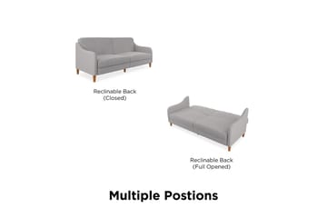 Jasper 2-sits Bäddsoffa Ljusgrå - Dorel Home - Möbler - Soffa - Bäddsoffa - 2 sits bäddsoffa