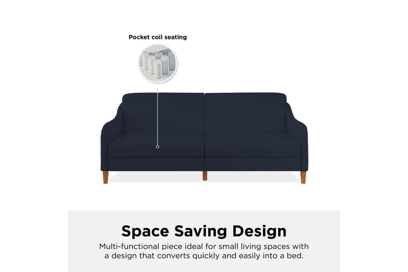 Jasper 2-sits Bäddsoffa Marinblå - Dorel Home - Möbler - Soffa - Bäddsoffa - 2 sits bäddsoffa